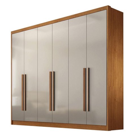 Guarda Roupa Casal Linea 6 Portas 4 Gavetas Cinamomo Fendi - Novo Horizonte