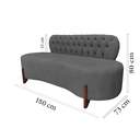 Ver imagem 7 de Sofá 2 Lugares Orgânico Curvo Tókio 150cm Couro Cinza