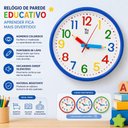 Ver imagem 6 de Relogio de Parede Infantil Educativo Colorido 25cm Decoracao Quarto Sala de Aula Brinquedoteca Sweet