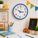 Ver imagem 2 de Relogio de Parede Infantil Educativo Colorido 25cm Decoracao Quarto Sala de Aula Brinquedoteca Sweet