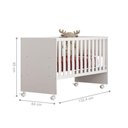 Ver imagem 5 de Conjunto Infantil Aurora Branco/branco: Berço Aurora + Rodízios + Guarda-roupa com Cômoda Aurora