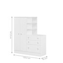 Ver imagem 6 de Conjunto Infantil Aurora Branco/branco: Berço Aurora + Rodízios + Guarda-roupa com Cômoda Aurora