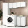 Conjunto Armário Multiuso para Lavanderia 04 pç CJ43018-011 Tecno Móbili - Branco - 1