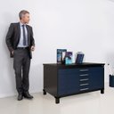 Ver imagem 5 de Mapoteca Mont 5 Gavetas 71,3cm x 120,4cm Aço Preto/Azul Delrei