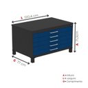 Ver imagem 3 de Mapoteca Mont 5 Gavetas 71,3cm x 120,4cm Aço Preto/Azul Delrei