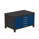 Ver imagem 2 de Mapoteca Mont 5 Gavetas 71,3cm x 120,4cm Aço Preto/Azul Delrei