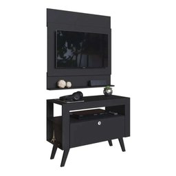 Home Com Bancada E Painel Para Tv Ate 36' Canada Art in Móveis Preto - 2