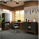 Ver imagem 1 de Conjunto Home Office 3 Peças com 1 Escrivaninha, 1 Balcão Buffet e 1 Armário Patrimar Móveis