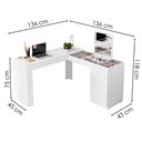Ver imagem 3 de Penteadeira Escrivaninha Canto com Espelho 136x136 cm New Star Branco Fosco Mobler