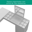 Ver imagem 5 de Penteadeira Escrivaninha Canto com Espelho 136x136 cm New Star Branco Fosco Mobler