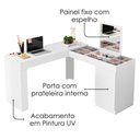 Ver imagem 4 de Penteadeira Escrivaninha Canto com Espelho 136x136 cm New Star Branco Fosco Mobler