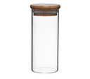 Ver imagem 1 de Dupla de Porta Mantimentos Vidro Boro Tampa Bambu 170 Ml Mimo Style
