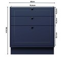 Ver mais imagens de Cozinha Compacta Modulada 6 Portas 3 Gavetas 100% MDF 1 Tampo Sevilha Azul/Órion
