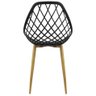Kit 6 Cadeiras Cleo Cloe Clarice Web Jardim Assento Polipropileno - Preto - 4