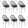 Kit 6 Cadeiras Cleo Cloe Clarice Web Jardim Assento Polipropileno - Preto - 1