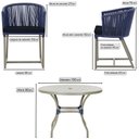 Ver imagem 2 de Mesa com 4 Cadeiras de Jantar Roma 100cm e Noronha em Aluminío Fendi Corda Nautica Estofado 12 Trama