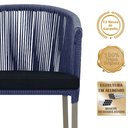Ver imagem 3 de Mesa com 4 Cadeiras de Jantar Roma 100cm e Noronha em Aluminío Fendi Corda Nautica Estofado 12 Trama
