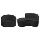 Ver imagem 2 de Kit Divã Recamier Orgânico Marrocos 150cm Lado Esquerdo e 1 Poltronas Amore Bouclé Preto