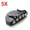 KIT 5 LANTERNA LED FAROL DE CABECA ILUMINACAO TRILHA PESCA CLIP ON - 1