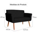 Ver imagem 4 de Namoradeira Decorativa Isabela Pés Palito Suede Preto - DS Estofados
