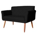 Ver imagem 2 de Namoradeira Decorativa Isabela Pés Palito Suede Preto - DS Estofados