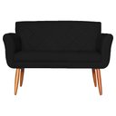 Ver imagem 1 de Namoradeira Decorativa Isabela Pés Palito Suede Preto - DS Estofados