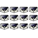 Ver imagem 1 de Luminaria Solar Spot Kit 12 Uni Balizador 100Led Branco Quente 3 Funçoes Lampada Iluminaçao Casa Gar