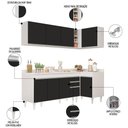 Ver mais imagens de Armário de Cozinha Modulado de Canto Esquerdo 4 Peças Cp50 Balcão com Tampo Branco-preto - Lumil