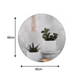 Espelho Redondo 60cm Para Banheiro Quarto Sala Decorativo Parede Vidro Lapidado - 5