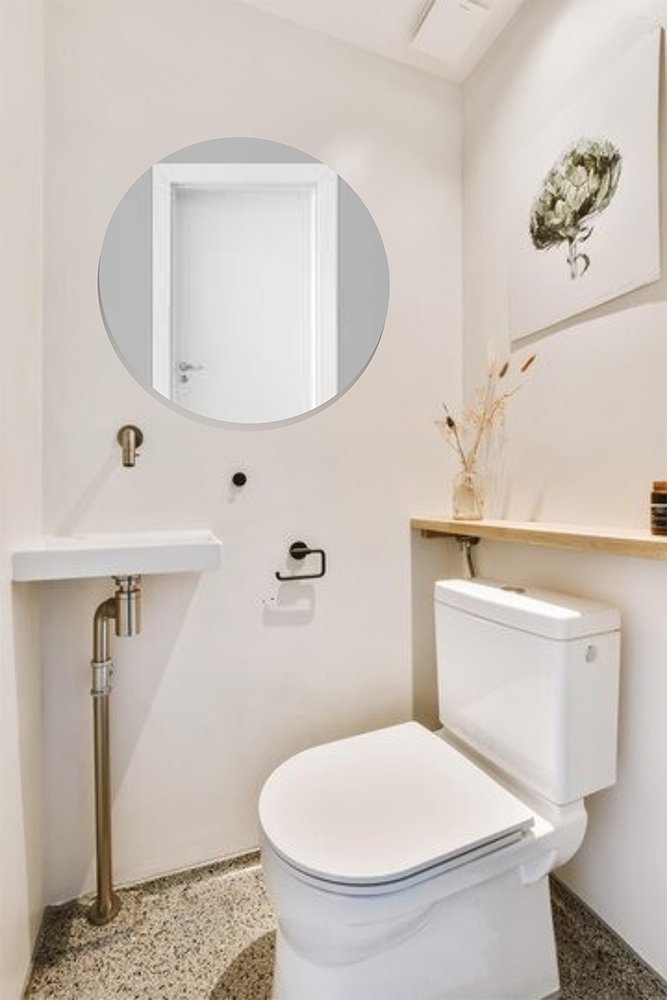 Espelho Redondo 60cm Para Banheiro Quarto Sala Decorativo Parede Vidro Lapidado - 4
