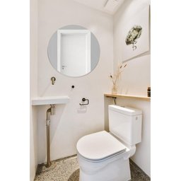 Espelho Redondo 60cm Para Banheiro Quarto Sala Decorativo Parede Vidro Lapidado - 4