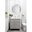 Ver imagem 2 de Espelho Redondo 60cm Para Banheiro Quarto Sala Decorativo Parede Vidro Lapidado