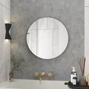 Ver imagem 2 de Espelho Redondo 60cm para Banheiro Quarto Sala Decorativo Parede Vidro Lapidado