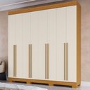 Ver imagem 1 de Guarda-roupa Casal Stella 8 Portas 4 Gavetas 100% Mdf Cinamomo/off White - Acp Móveis
