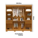 Ver imagem 4 de Guarda-roupa Casal Stella 8 Portas 4 Gavetas 100% Mdf Cinamomo/off White - Acp Móveis