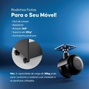 Ver imagem 3 de Kit 4 Rodinhas Rodízio Preto para Móveis 40mm com Parafusos