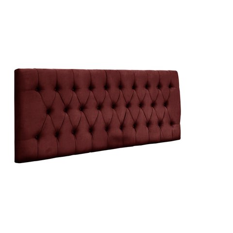 Cabeceira Painel Imperatriz 120 cm com Capitonê Suede Vermelho