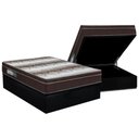 Ver imagem 1 de Cama Box Baú Casal: Colchão Ortopédico Ortobom Light + Base CRC Suede Black(138x188)