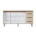 Ver imagem 3 de Balcão Gabinete para Pia Dana 148cm 03 Portas 03 Gavetas sem Tampo Savana Off White - Desk Design