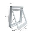 Ver imagem 5 de Janela Vitrô sem Vidro Maxim-Ar 50x50 Alumínio Branco 7cm Batente Banheiro Luxo
