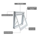 Ver imagem 3 de Janela Vitrô Maxim-ar 50x50 Alumínio Branco 7cm Batente Banheiro Luxo