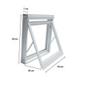 Ver imagem 5 de Janela Vitrô Maxim-ar 50x50 Alumínio Branco 7cm Batente Banheiro Luxo