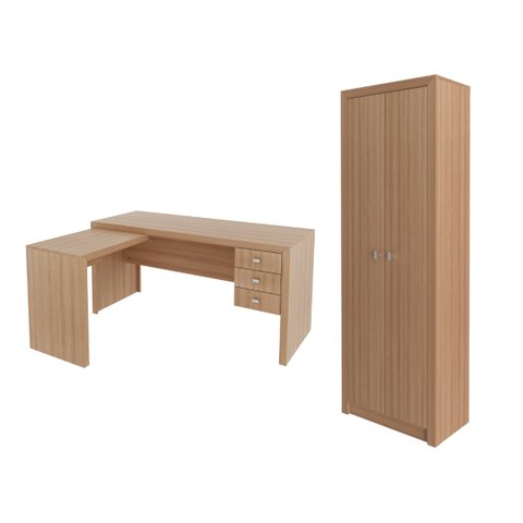 Conjunto P/ Escritório 2 Peças Amêndoa Tecnomobili