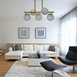 Lustre Bronze Vidro Fosco Infinitylux 5 Lâmpadas - 2