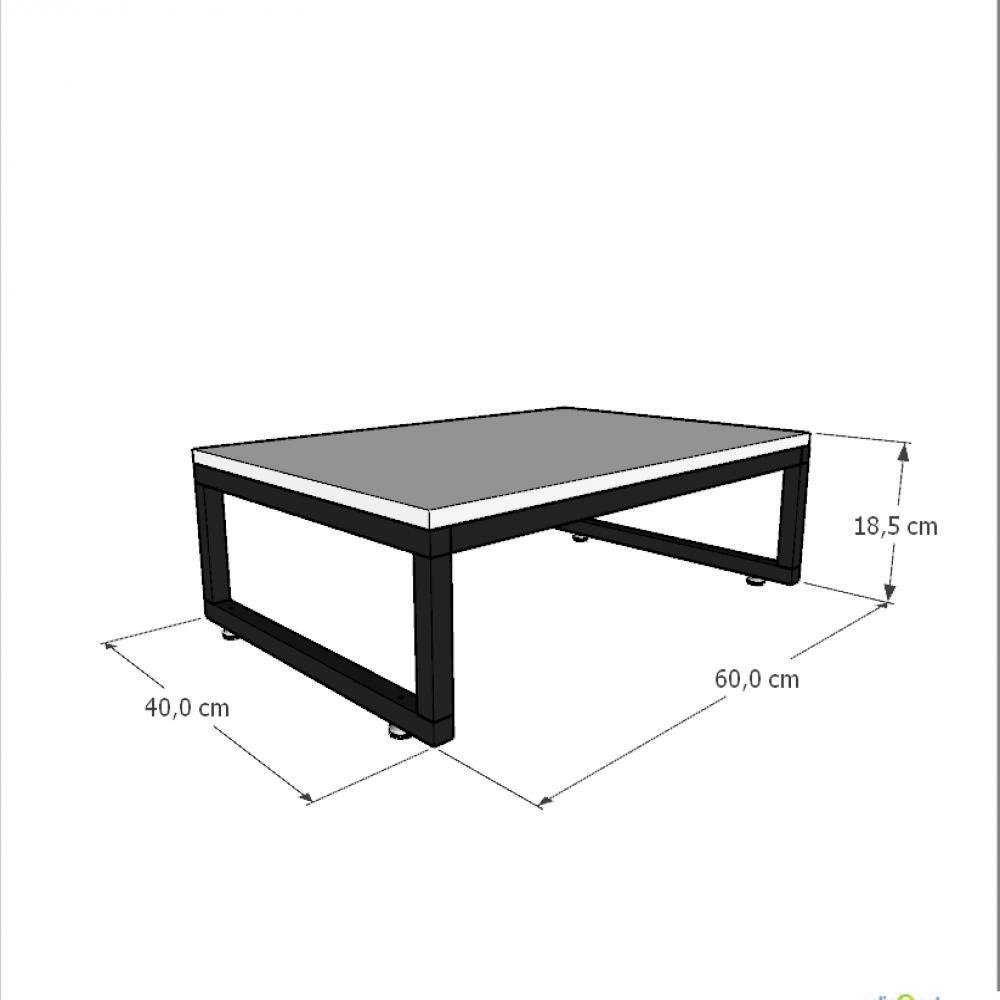 Mesa de Centro Sala Industrial Preta Quadrada Retangular Mesinha de Centro Sala Madeira - 2