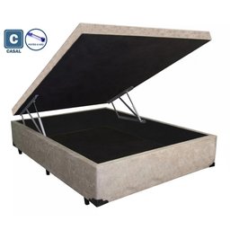 Cama Box Boraboox Baú Casal Bege Suede - 1