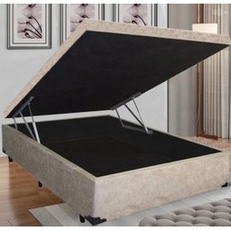 Cama Box Boraboox Baú Casal Bege Suede - 2
