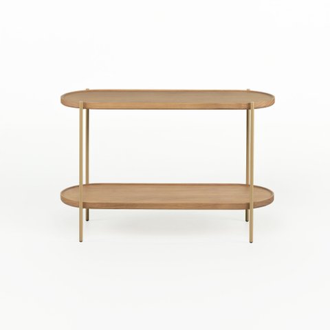 Mesa Lateral Cantik 79,5 Cm X 30 Cm Mel Escuro / Dourado