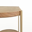 Ver imagem 7 de Mesa Lateral Cantik para Sala Pés em Metal 79,5cm x 30cm Mel Escuro Dourado Casavee