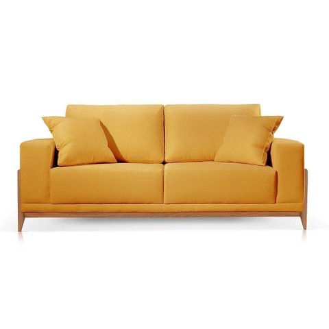 Sofá Paris 2 Lugares Suede Mostarda 1,90m Confortável Sala